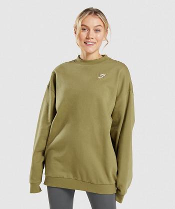 Accessories Damskie Gymshark Treningowe Oversized Sweatshirt Zielone | PL 2536EBC